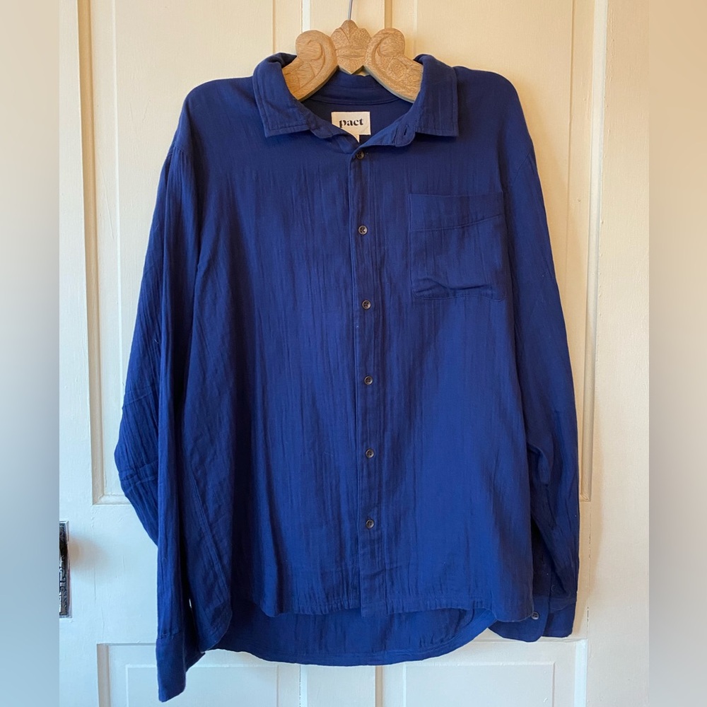 pact Men’s Cotton Muslin Button Down Shirt